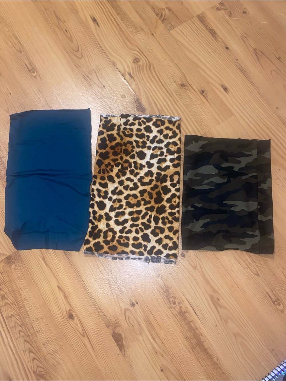 3-Pack Hair Scarves - Teal, Leopard, Camouflage